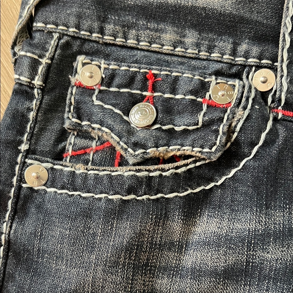 True Religion Men's Deep Indigo Slim Fit Jeans - Picture 3 of 5
